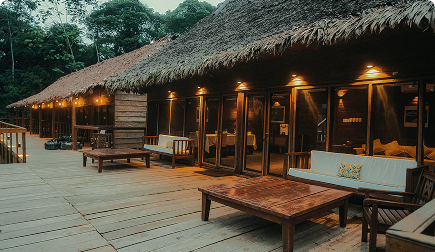 Agua negra lodge at sunset.